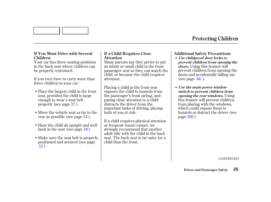 Protecting children | Acura 2002 TL - Owner's Manual User Manual | Page 28 / 339