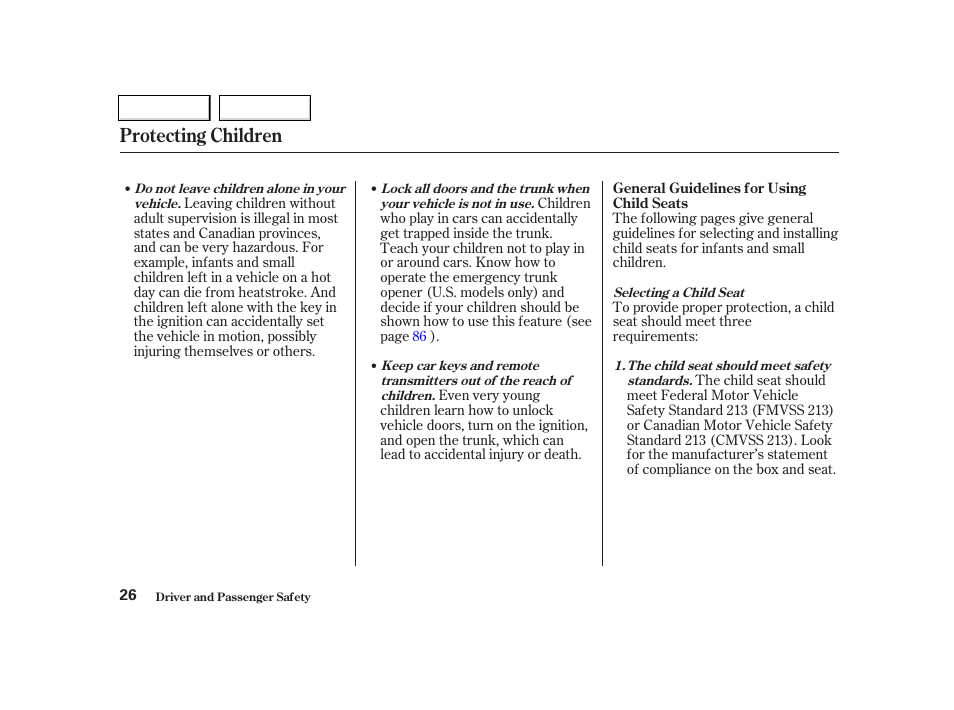 Protecting children | Acura 2002 TL - Owner's Manual User Manual | Page 29 / 339