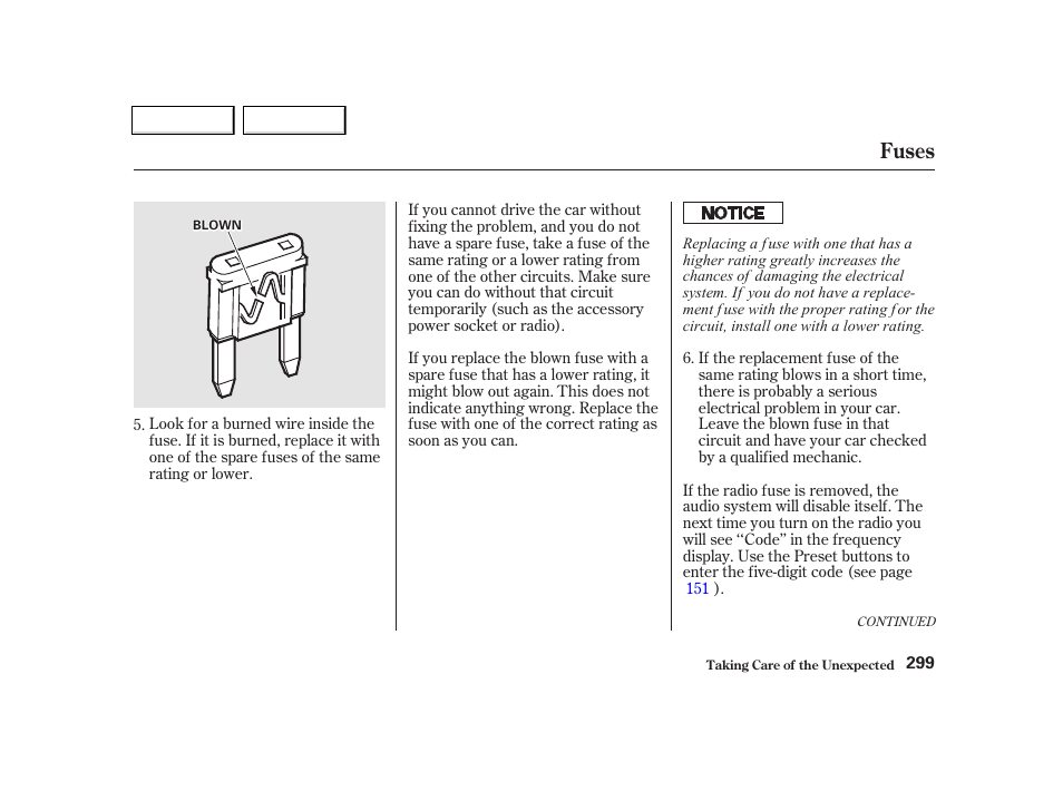 Fuses | Acura 2002 TL - Owner's Manual User Manual | Page 302 / 339