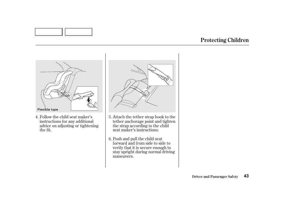 Protecting children | Acura 2002 TL - Owner's Manual User Manual | Page 46 / 339