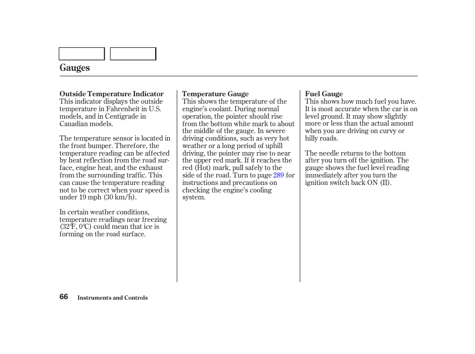 Gauges | Acura 2002 TL - Owner's Manual User Manual | Page 69 / 339