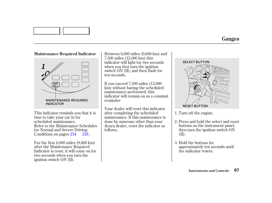 Gauges | Acura 2002 TL - Owner's Manual User Manual | Page 70 / 339