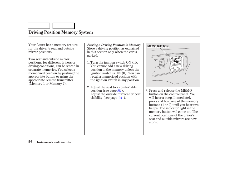 Acura 2002 TL - Owner's Manual User Manual | Page 99 / 339