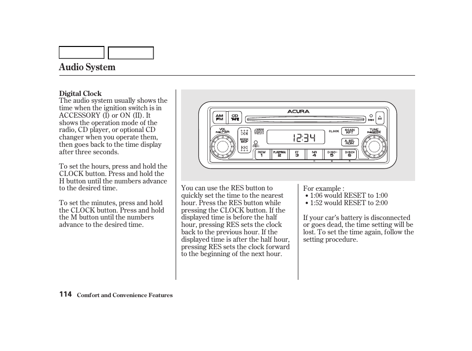 Audio system | Acura 2002 RSX - Owner's Manual User Manual | Page 117 / 320
