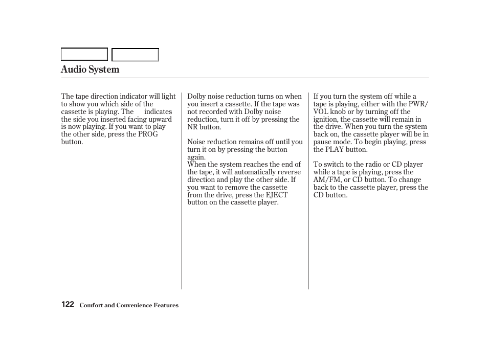 Audio system | Acura 2002 RSX - Owner's Manual User Manual | Page 125 / 320