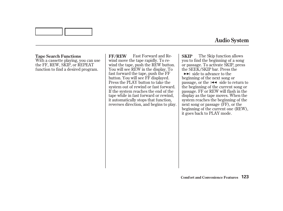 Audio system | Acura 2002 RSX - Owner's Manual User Manual | Page 126 / 320