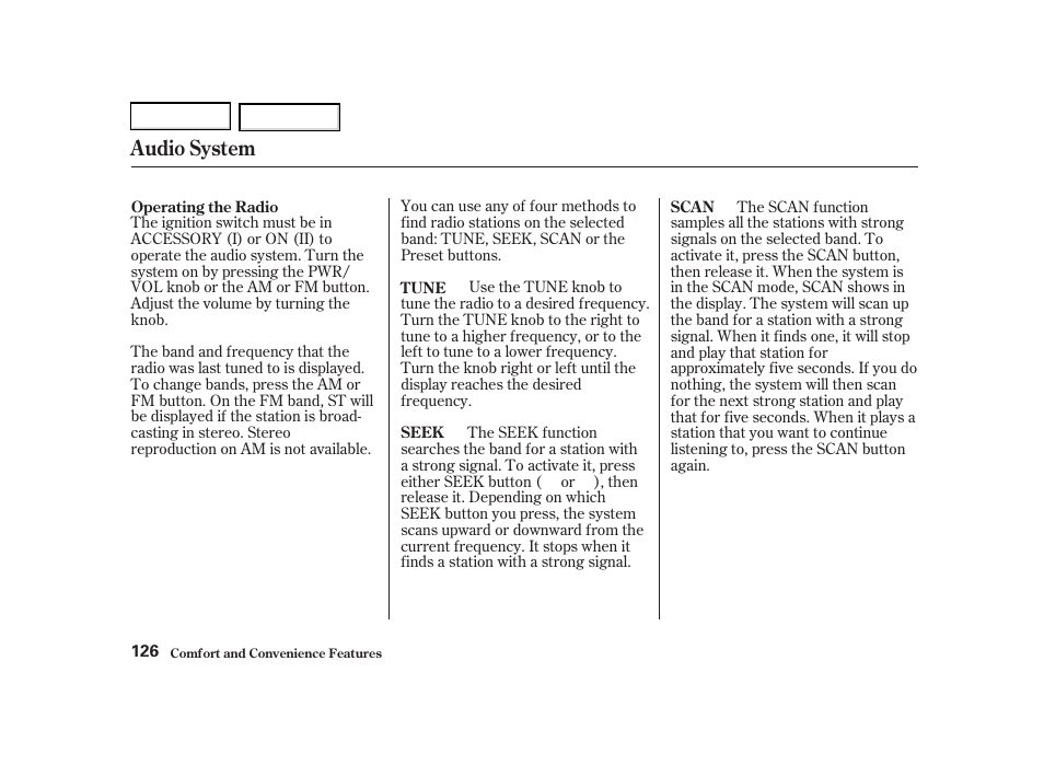 Audio system | Acura 2002 RSX - Owner's Manual User Manual | Page 129 / 320