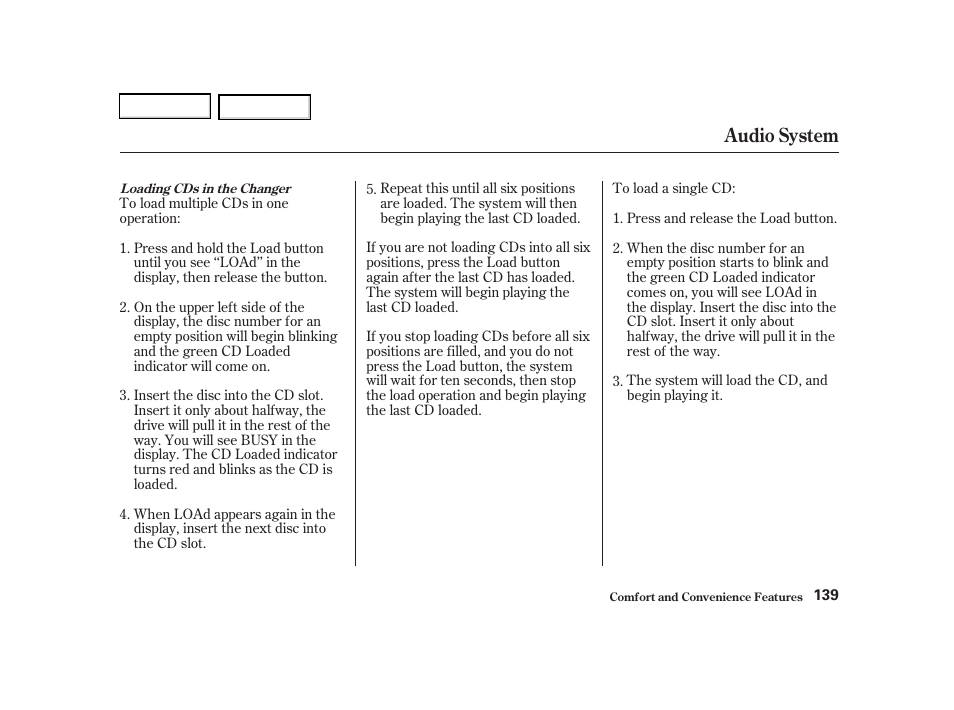 Audio system | Acura 2002 RSX - Owner's Manual User Manual | Page 142 / 320