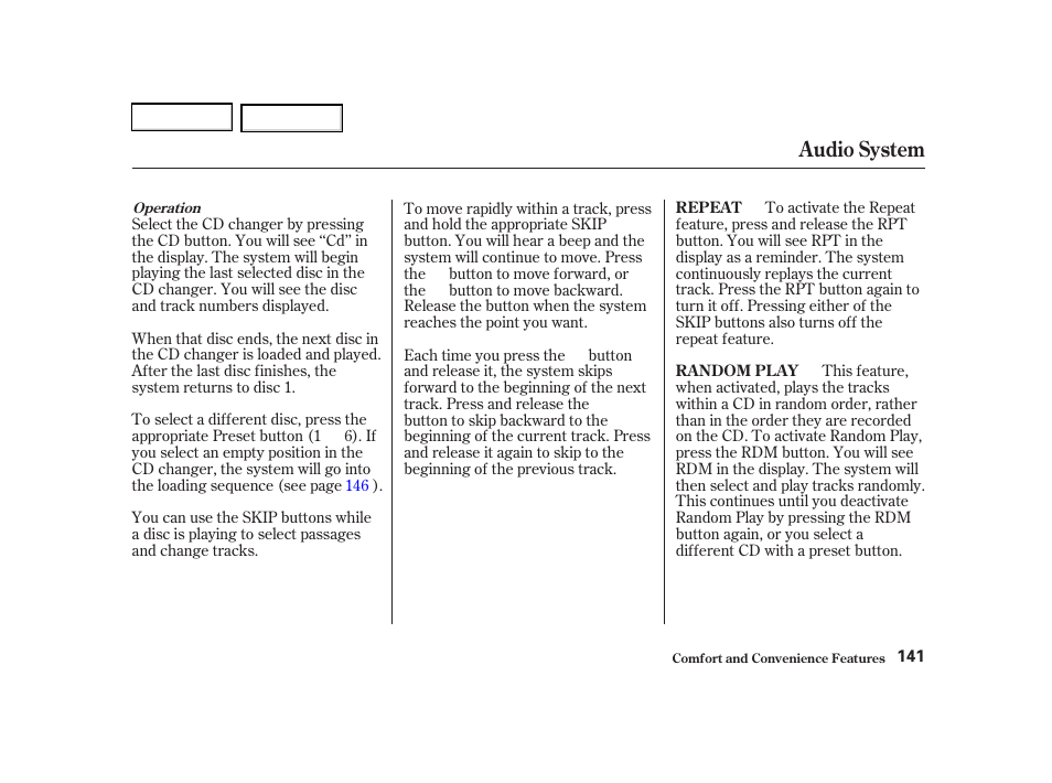 Audio system | Acura 2002 RSX - Owner's Manual User Manual | Page 144 / 320