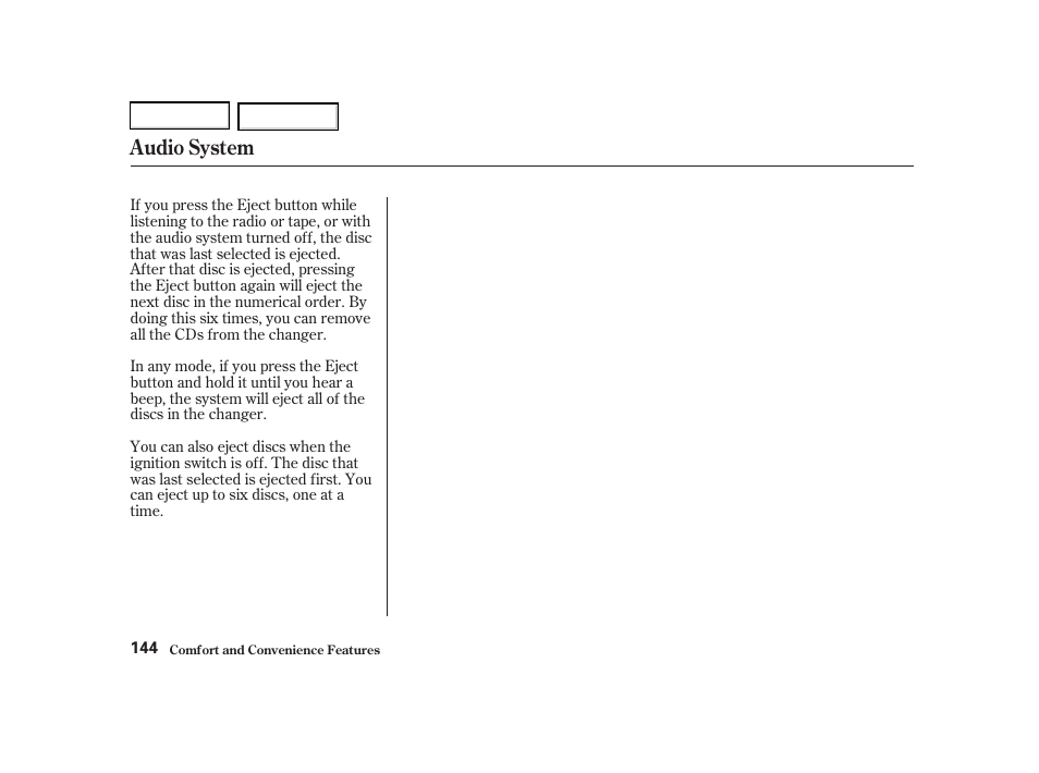 Audio system | Acura 2002 RSX - Owner's Manual User Manual | Page 147 / 320