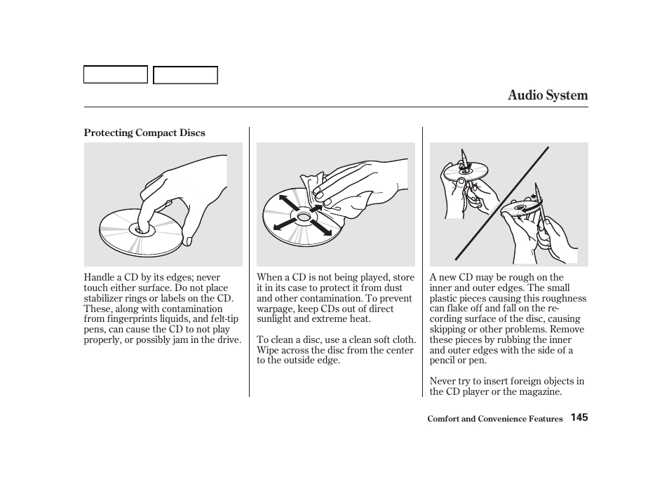 Audio system | Acura 2002 RSX - Owner's Manual User Manual | Page 148 / 320
