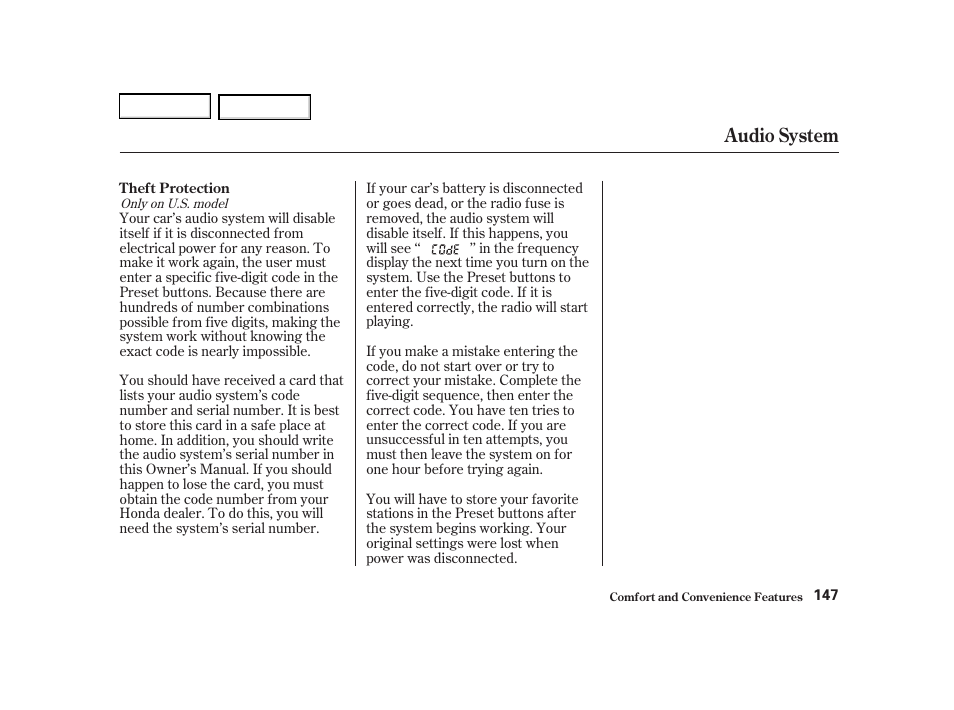 Audio system | Acura 2002 RSX - Owner's Manual User Manual | Page 150 / 320