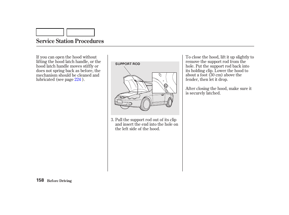 Service station procedures | Acura 2002 RSX - Owner's Manual User Manual | Page 161 / 320