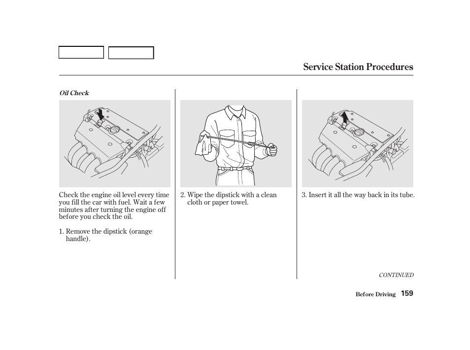 Service station procedures | Acura 2002 RSX - Owner's Manual User Manual | Page 162 / 320
