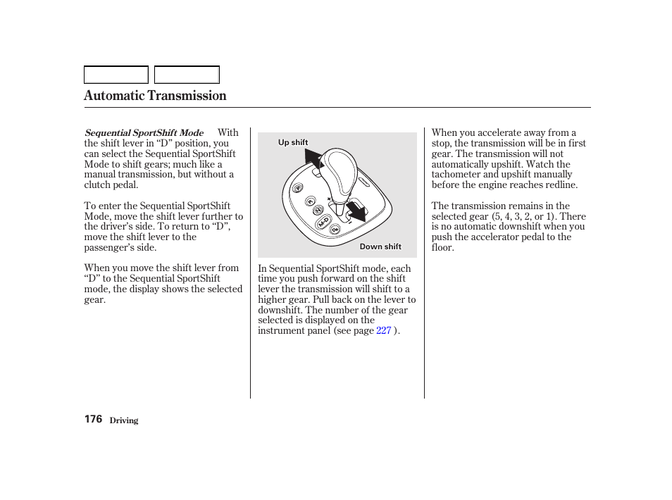 Automatic transmission | Acura 2002 RSX - Owner's Manual User Manual | Page 179 / 320