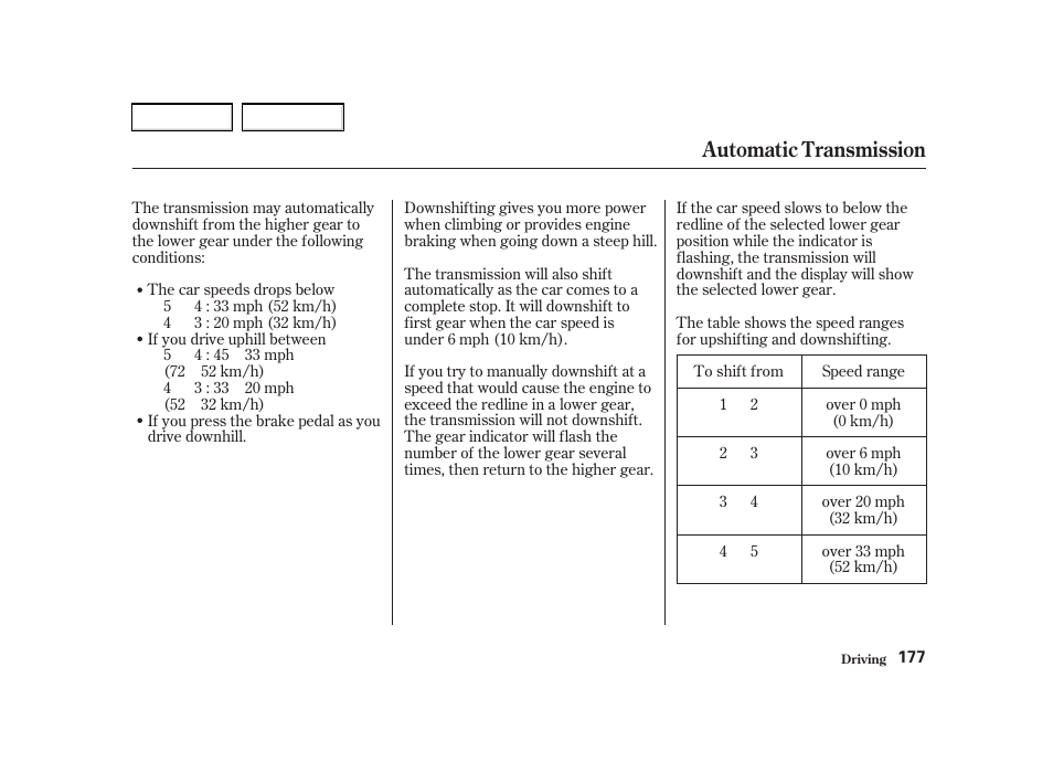 Automatic transmission | Acura 2002 RSX - Owner's Manual User Manual | Page 180 / 320