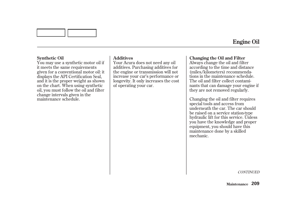 Engine oil | Acura 2002 RSX - Owner's Manual User Manual | Page 212 / 320