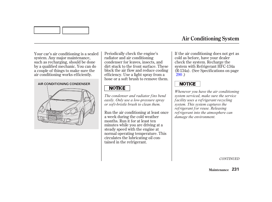 Air conditioning system | Acura 2002 RSX - Owner's Manual User Manual | Page 234 / 320