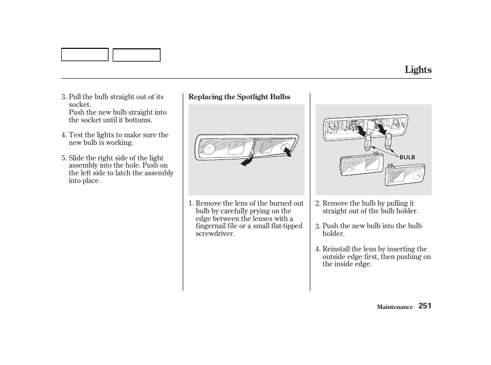 Lights | Acura 2002 RSX - Owner's Manual User Manual | Page 254 / 320