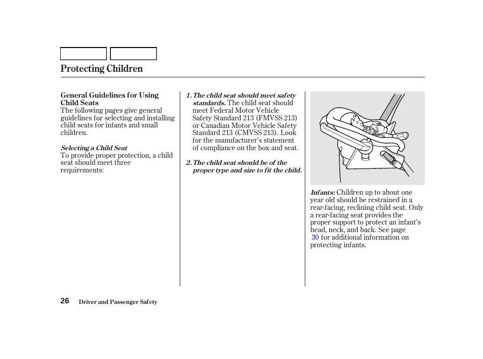 Protecting children | Acura 2002 RSX - Owner's Manual User Manual | Page 29 / 320