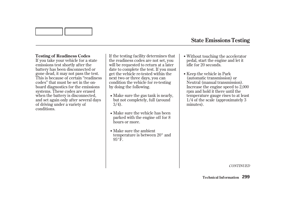 State emissions testing | Acura 2002 RSX - Owner's Manual User Manual | Page 302 / 320