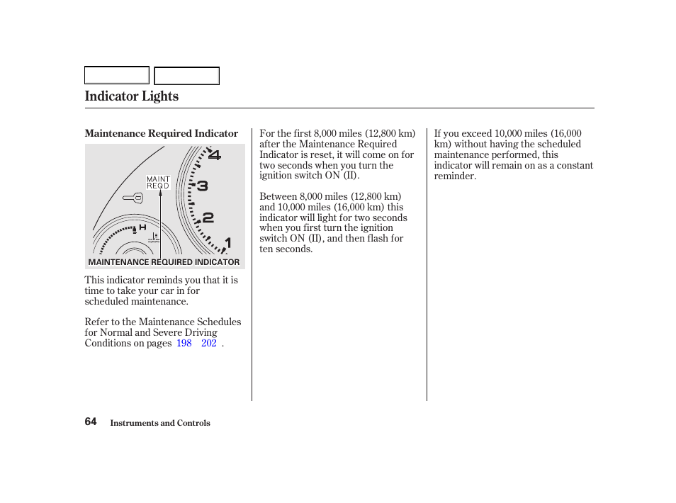 Indicator lights | Acura 2002 RSX - Owner's Manual User Manual | Page 67 / 320