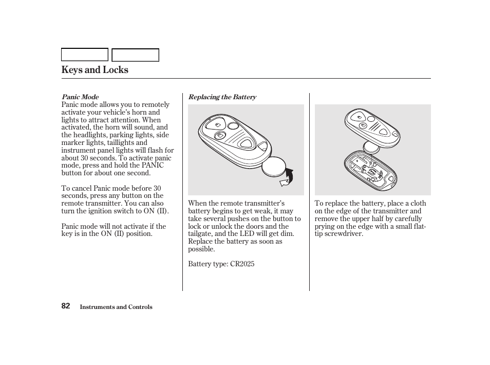 Keys and locks | Acura 2002 RSX - Owner's Manual User Manual | Page 85 / 320