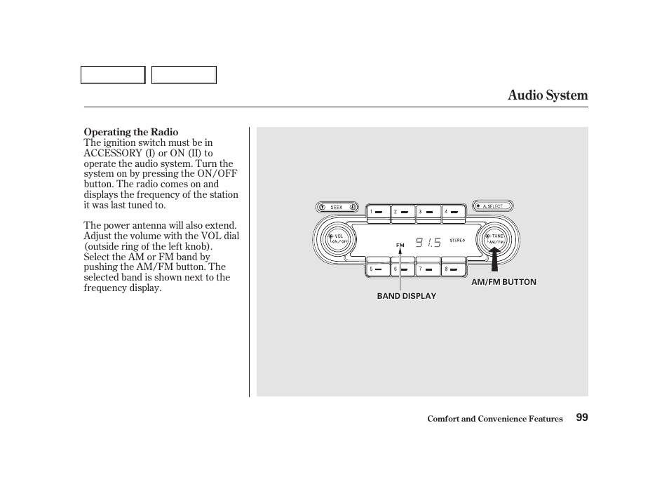 Audio system | Acura 2002 NSX - Owner's Manual User Manual | Page 102 / 301