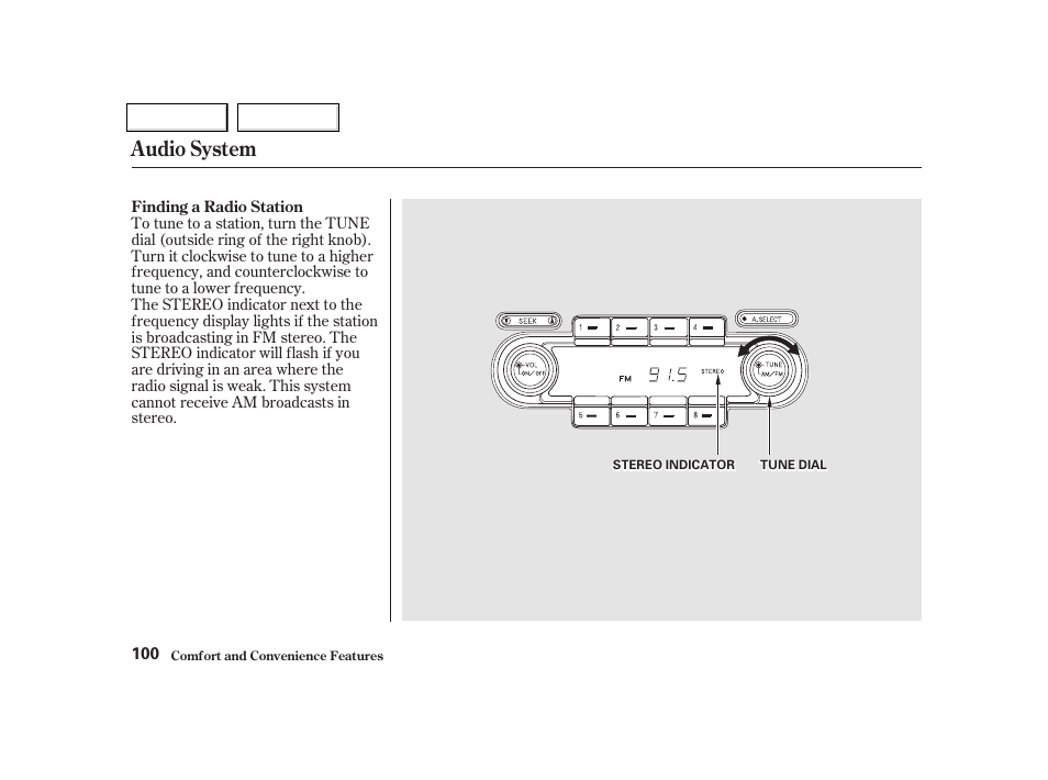 Audio system | Acura 2002 NSX - Owner's Manual User Manual | Page 103 / 301