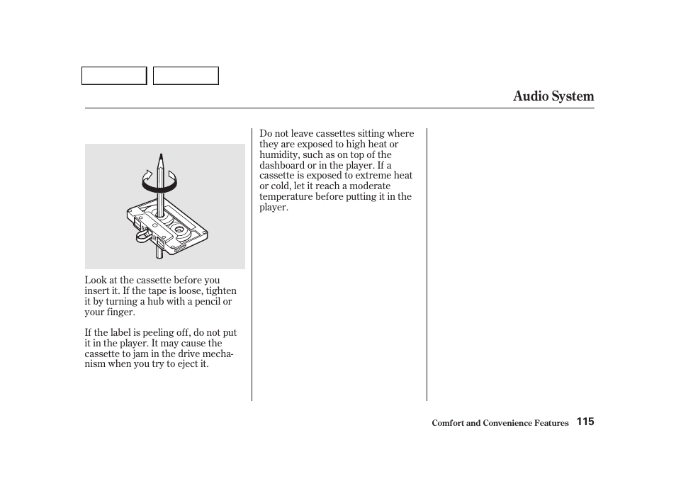 Audio system | Acura 2002 NSX - Owner's Manual User Manual | Page 118 / 301
