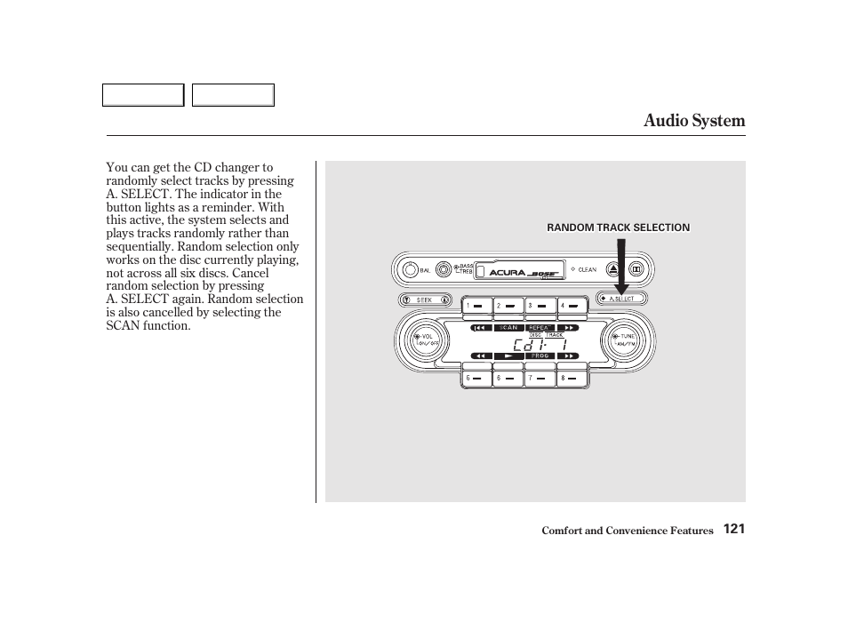Audio system | Acura 2002 NSX - Owner's Manual User Manual | Page 124 / 301