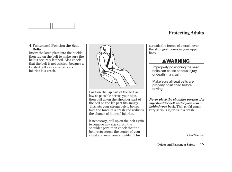 Protecting adults | Acura 2002 NSX - Owner's Manual User Manual | Page 18 / 301