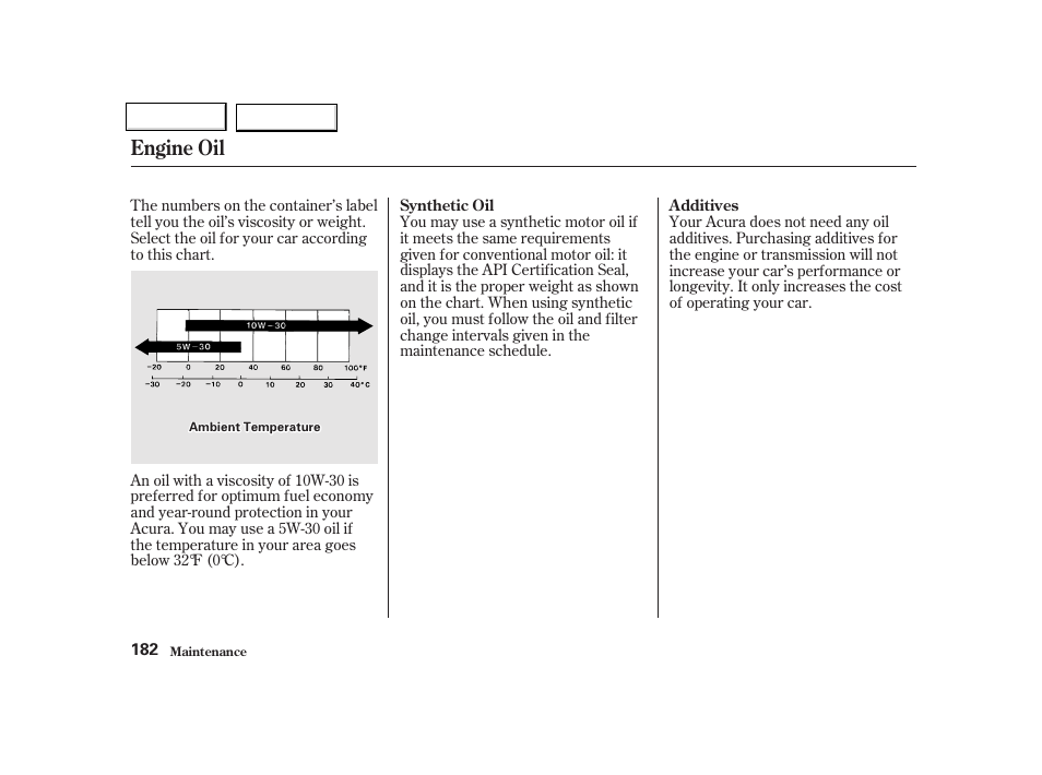 Engine oil | Acura 2002 NSX - Owner's Manual User Manual | Page 185 / 301