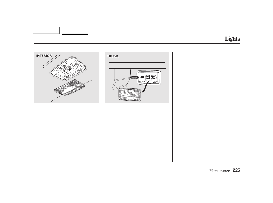 Lights | Acura 2002 NSX - Owner's Manual User Manual | Page 228 / 301