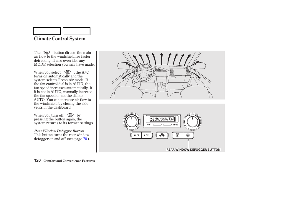 Climate control system | Acura 2002 CL - Owner's Manual User Manual | Page 123 / 335