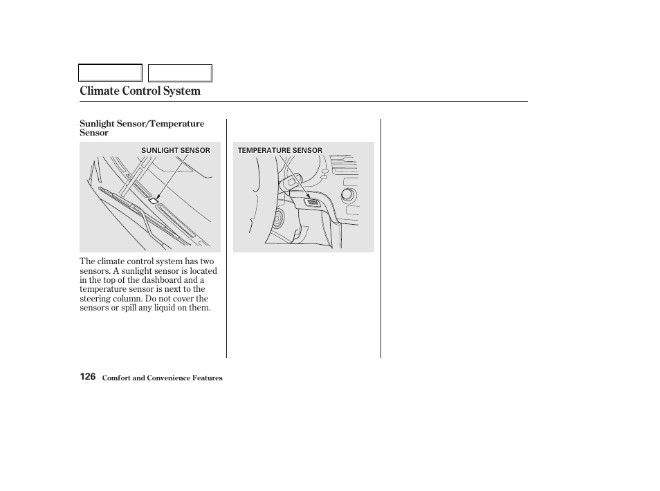 Climate control system | Acura 2002 CL - Owner's Manual User Manual | Page 129 / 335