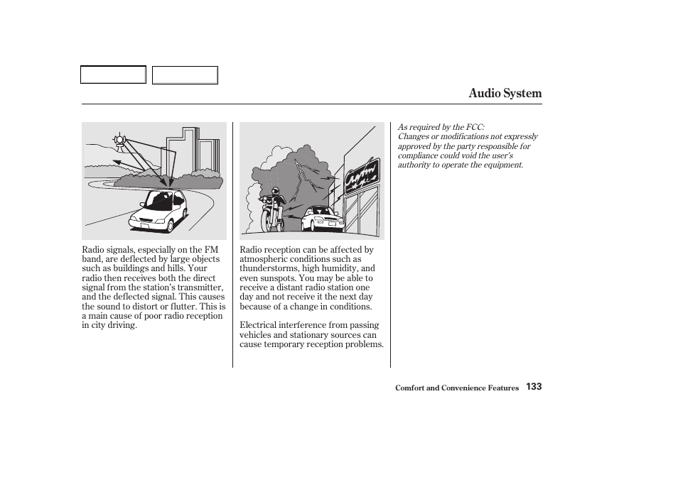 Audio system | Acura 2002 CL - Owner's Manual User Manual | Page 136 / 335