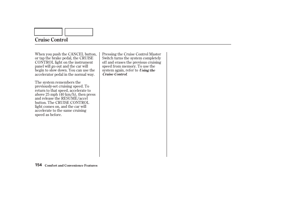 Cruise control | Acura 2002 CL - Owner's Manual User Manual | Page 157 / 335