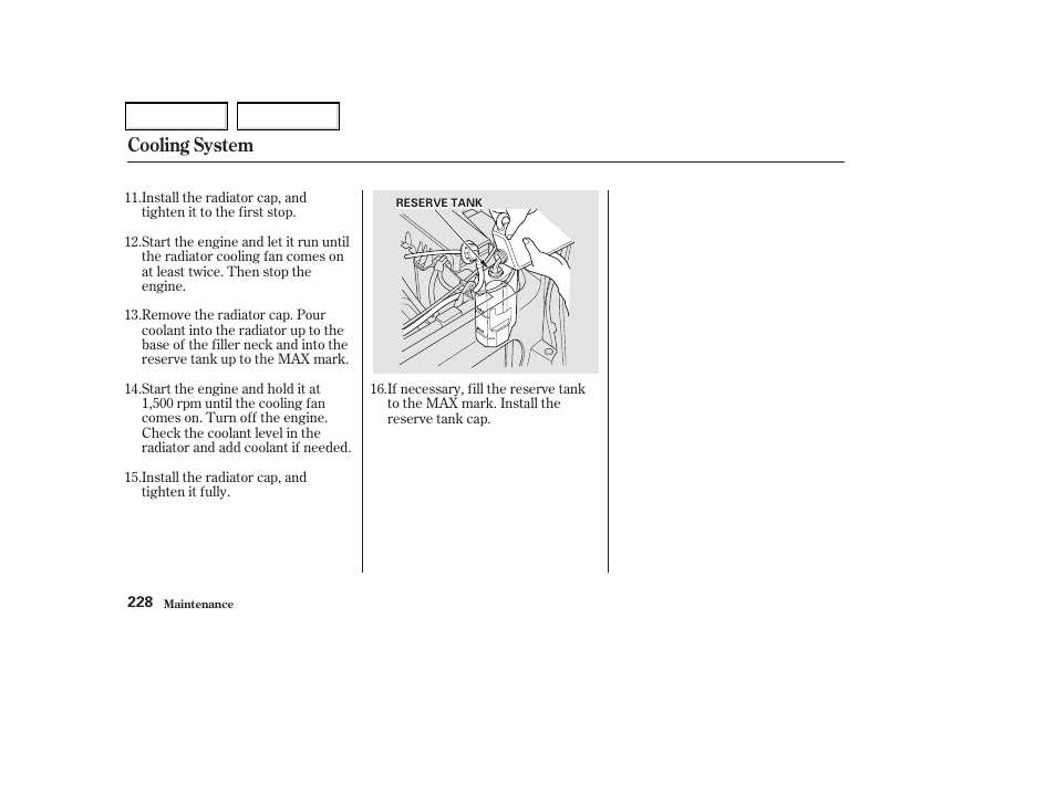 Cooling system | Acura 2002 CL - Owner's Manual User Manual | Page 231 / 335