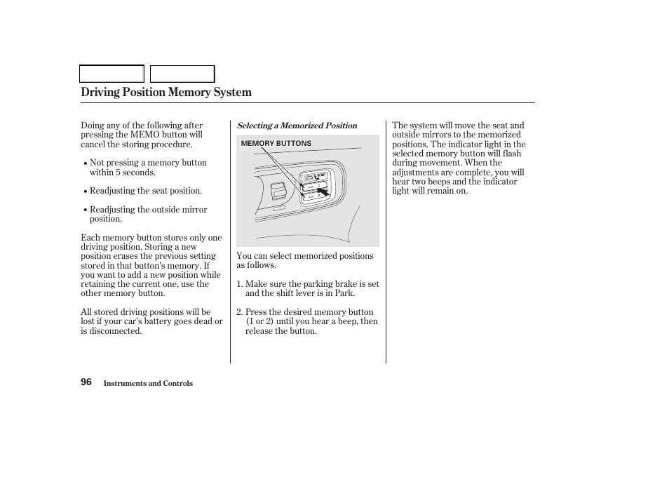 Acura 2002 CL - Owner's Manual User Manual | Page 99 / 335