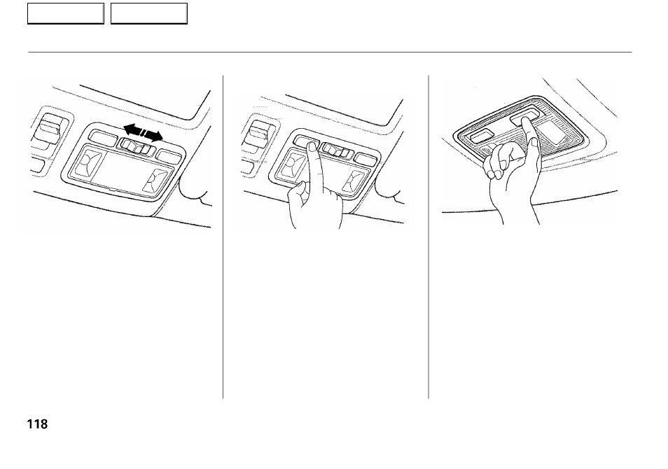 Ceiling lights | Acura 2001 RL - Owner's Manual User Manual | Page 121 / 333