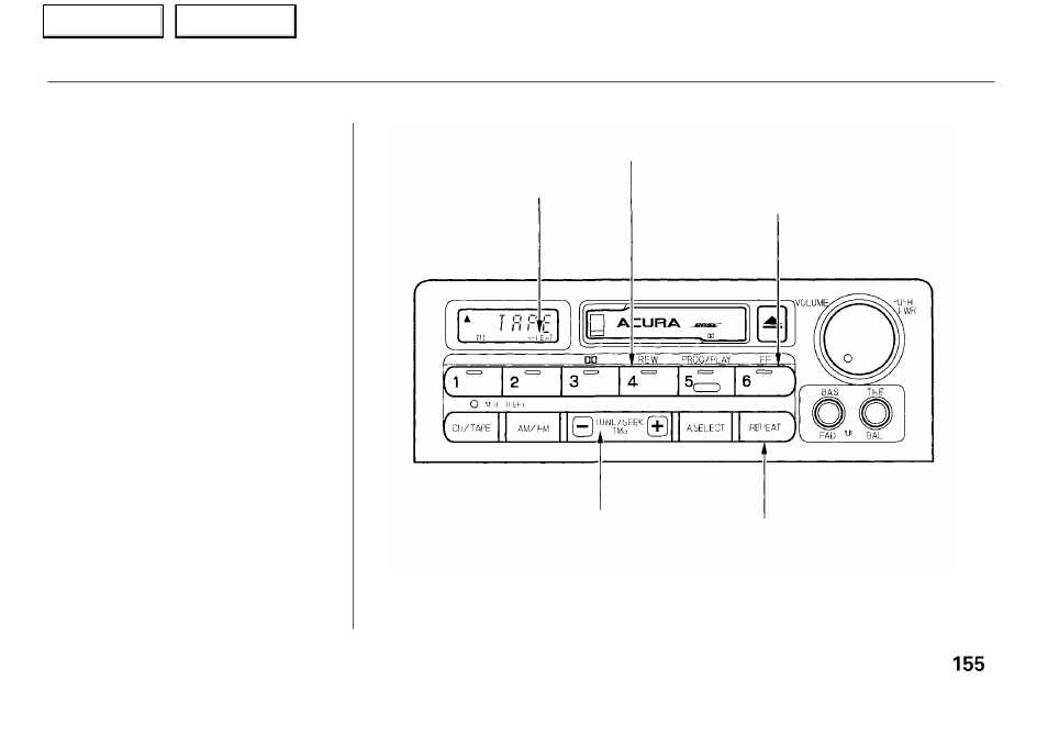 Audio system | Acura 2001 RL - Owner's Manual User Manual | Page 158 / 333