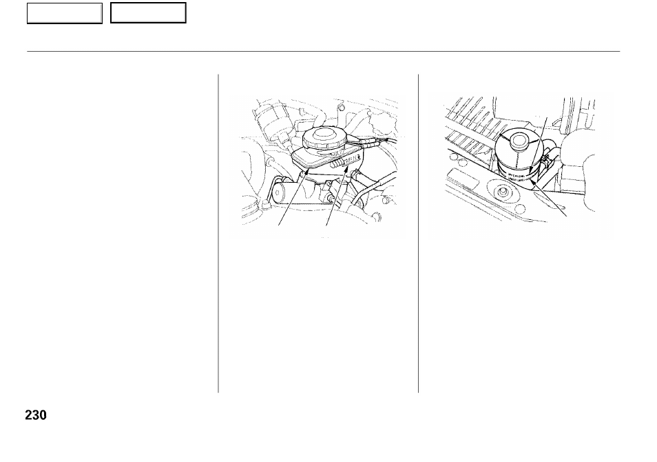 Brake fluid, power steering | Acura 2001 RL - Owner's Manual User Manual | Page 233 / 333