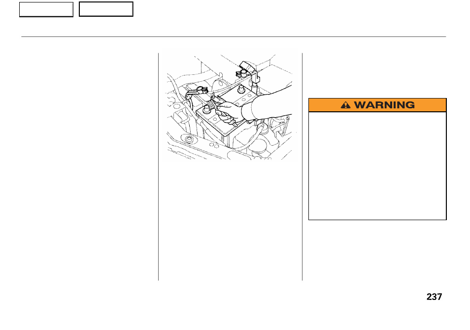 Battery | Acura 2001 RL - Owner's Manual User Manual | Page 240 / 333