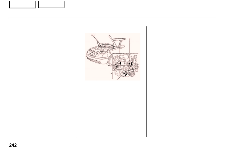 Air conditioning filter, drive belts | Acura 2001 RL - Owner's Manual User Manual | Page 245 / 333