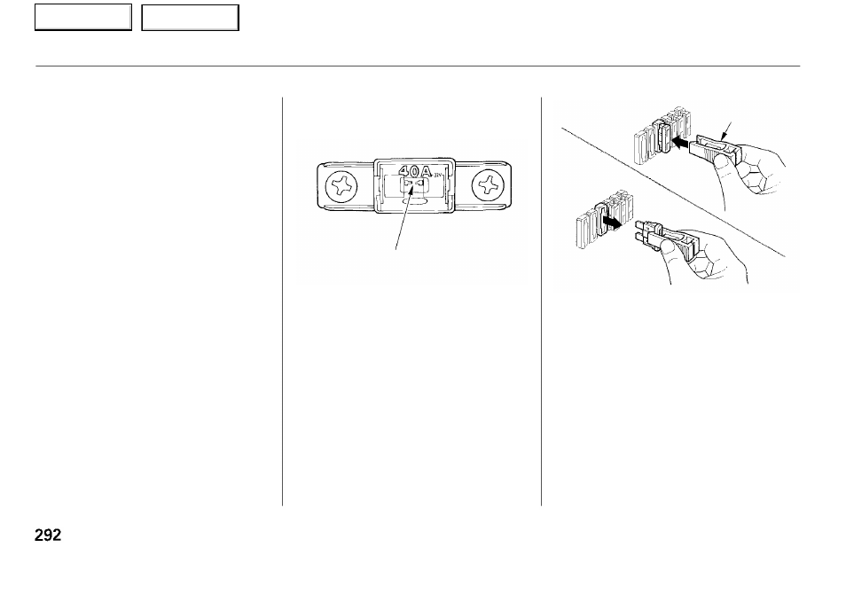 Fuses | Acura 2001 RL - Owner's Manual User Manual | Page 295 / 333