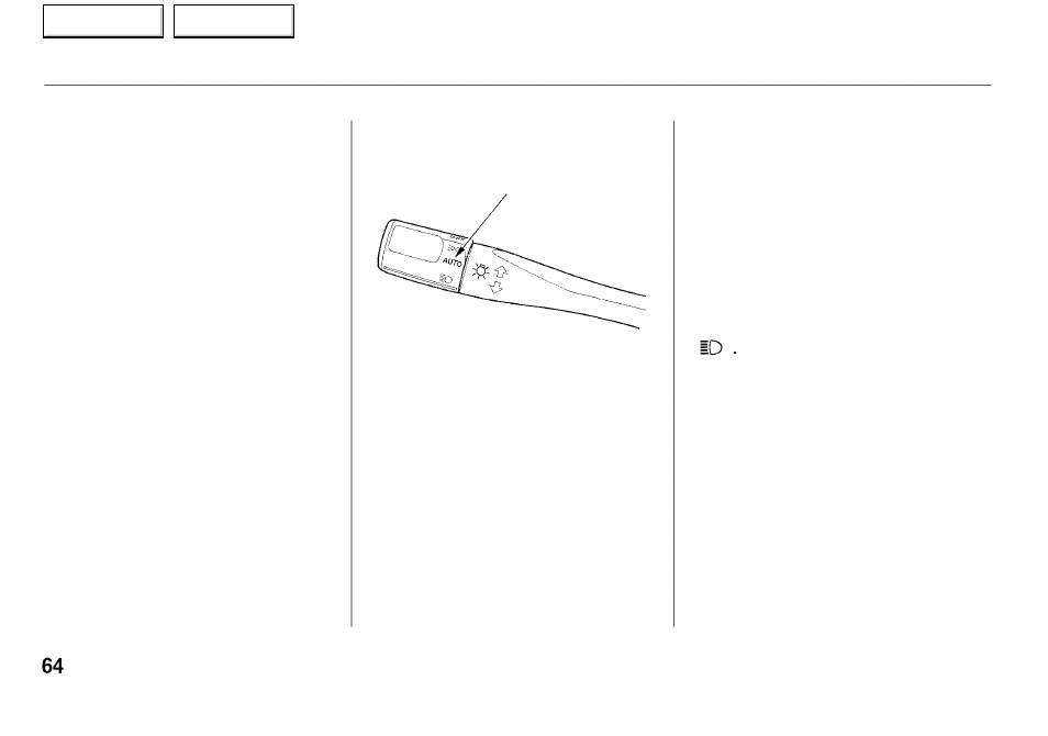 Controls near the steering wheel | Acura 2001 RL - Owner's Manual User Manual | Page 67 / 333
