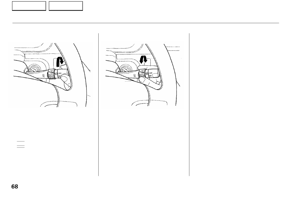 Controls near the steering wheel | Acura 2001 RL - Owner's Manual User Manual | Page 71 / 333