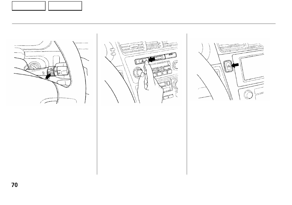 Controls near the steering wheel | Acura 2001 RL - Owner's Manual User Manual | Page 73 / 333