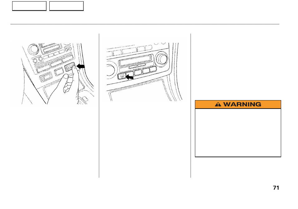 Controls near the steering wheel | Acura 2001 RL - Owner's Manual User Manual | Page 74 / 333